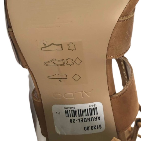 ALDO High Heel Tassel Tie Gladiator Sandals in Suede Cognac - Picture 11 of 12